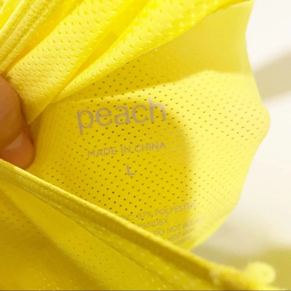 Peach Kinsei Tank Top Electric Lime Color Style P1286KL NWT Size Large - Picture 8 of 10